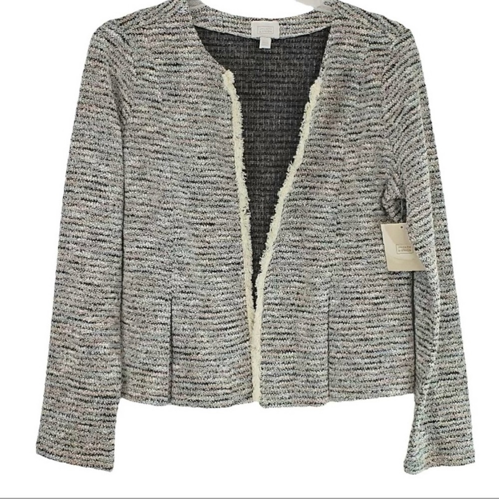 Women’s 14th & Union Knit Open Front Long Sleeve Cardigan With Fringe,Size L